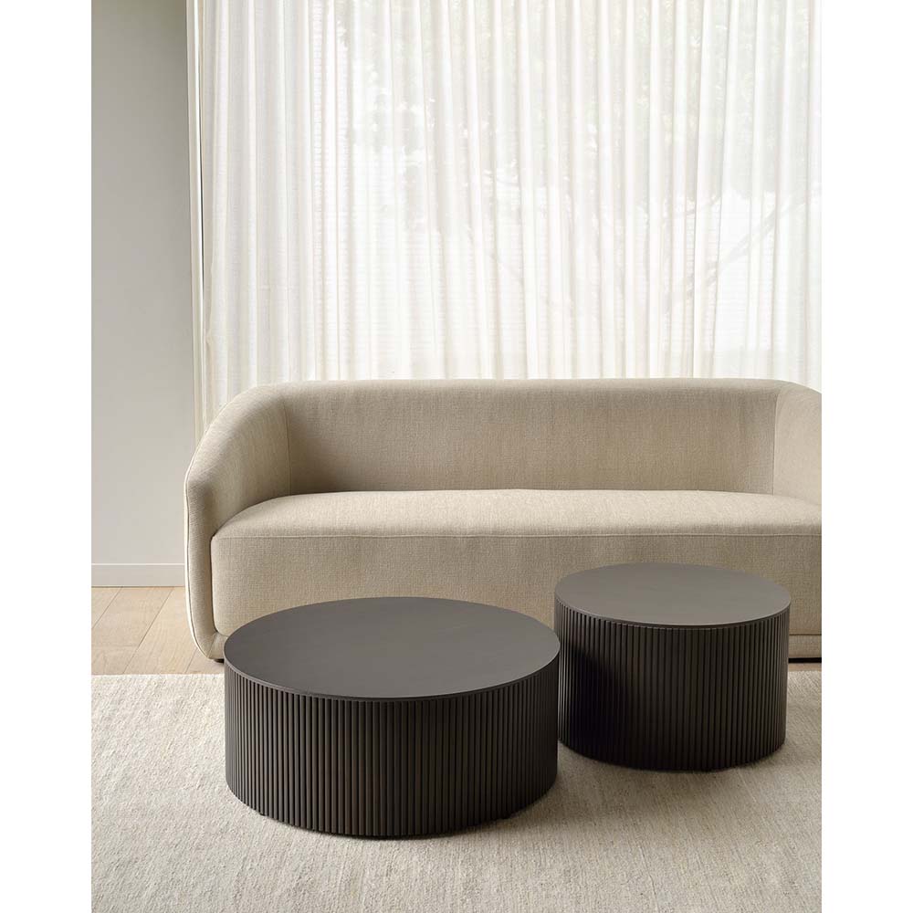 Roller Max Round Coffee Table - Dark Brown Mahogany - 14"H - Image 6