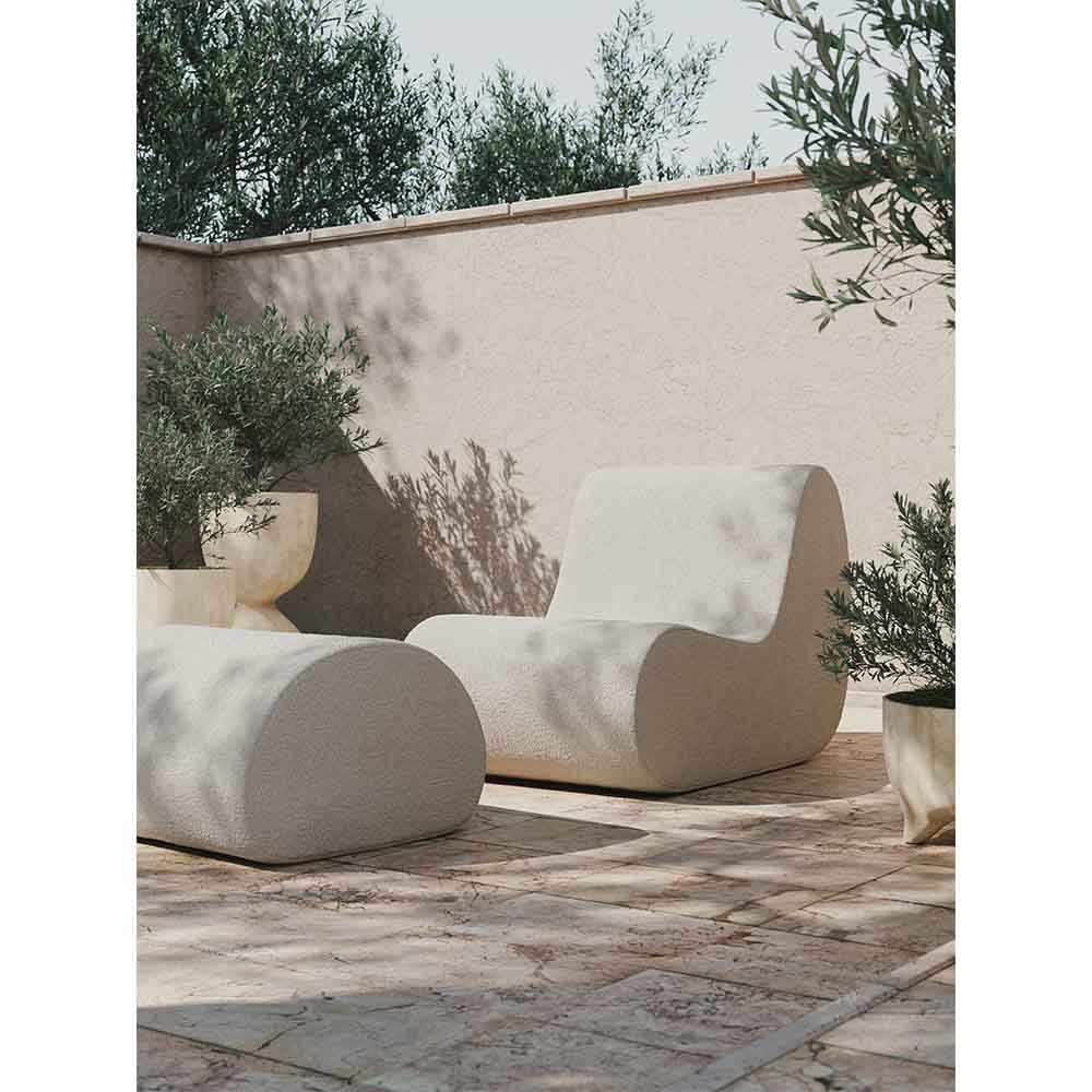 Rouli Outdoor Modular Sofa - Pouf, Off-White - Image 3