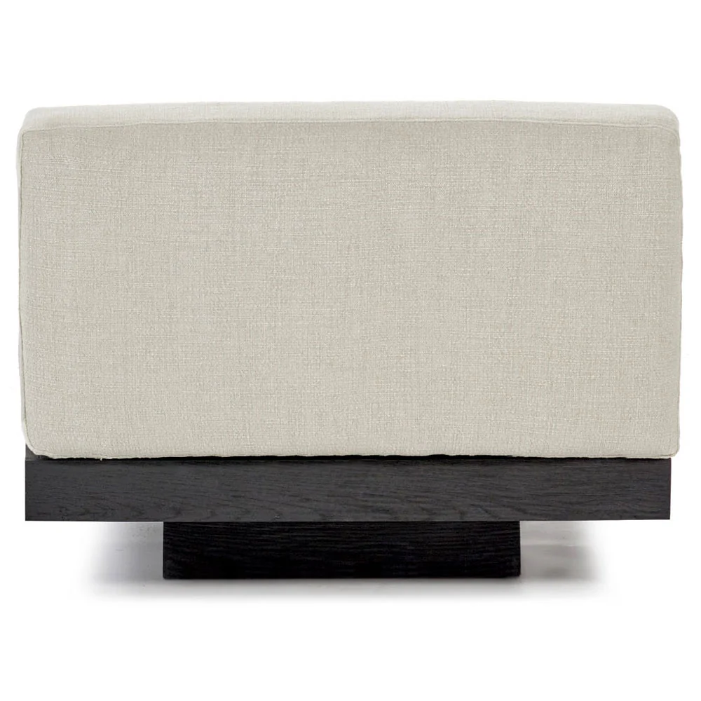 Rudolph 1 Seater Bench - Beige Cushions, Black Oak Base - Image 4