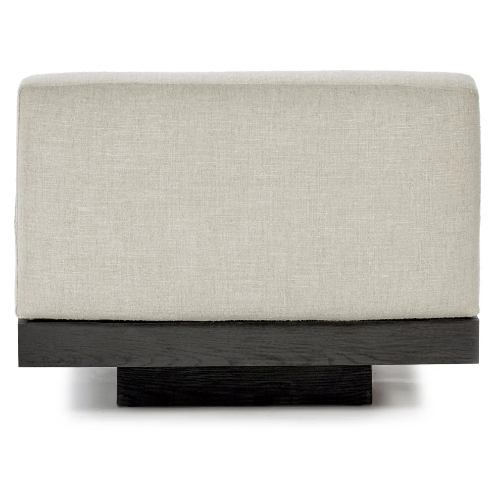 Rudolph 1 Seater Bench - Bone Cushions, Black Oak Base - Image 4