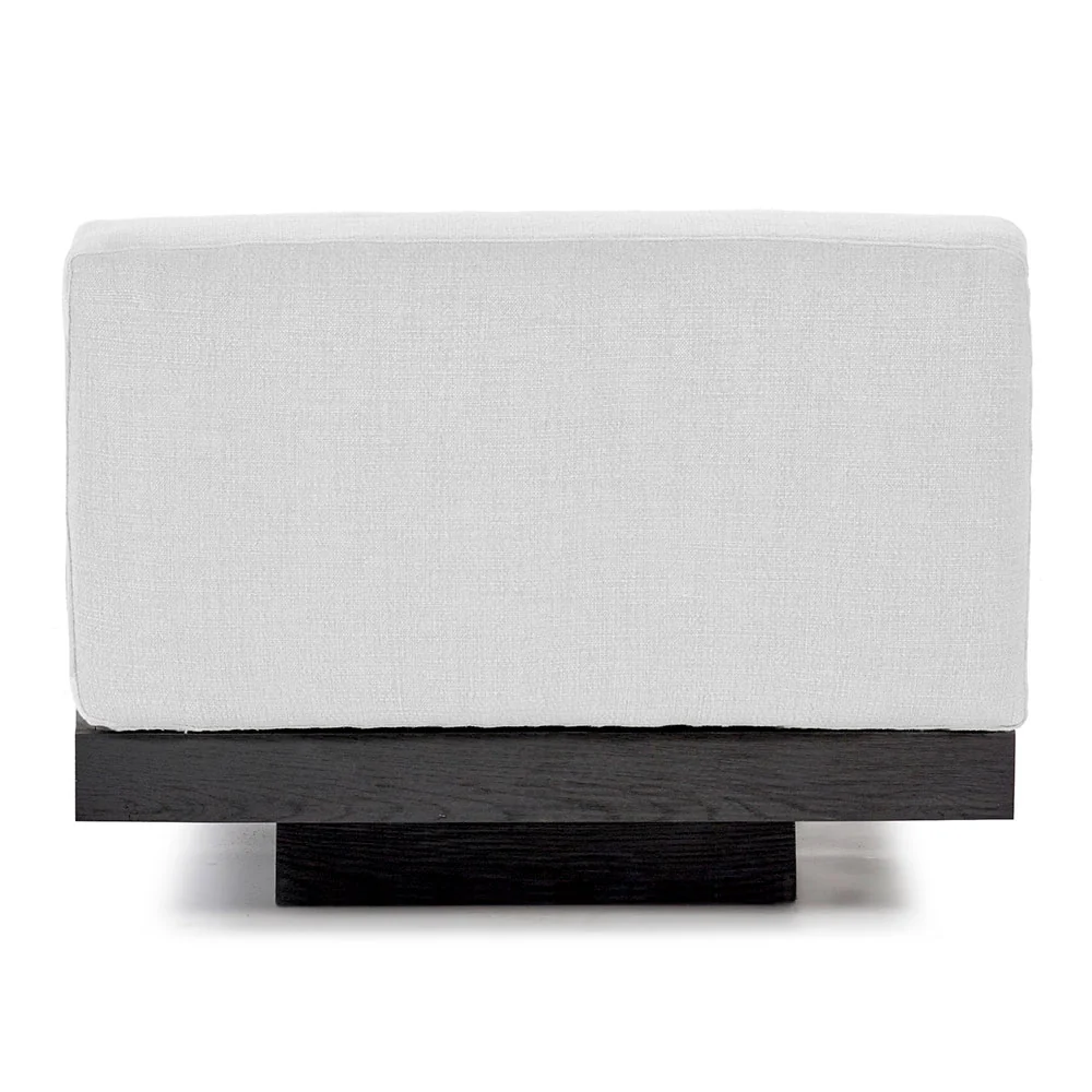 Rudolph 1 Seater Bench - Off White Cushions, Black Oak Base - Image 4