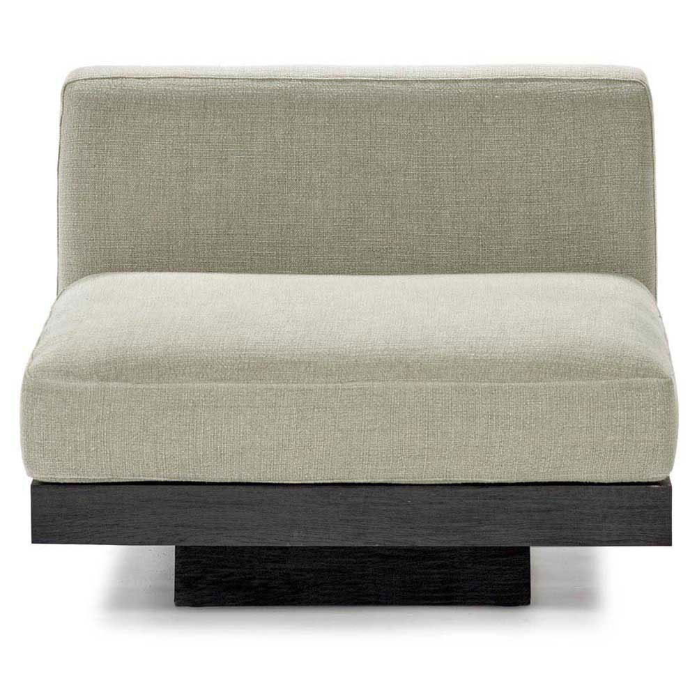 Rudolph 1 Seater Bench - Sand Cushions, Black Oak Base - Image 2