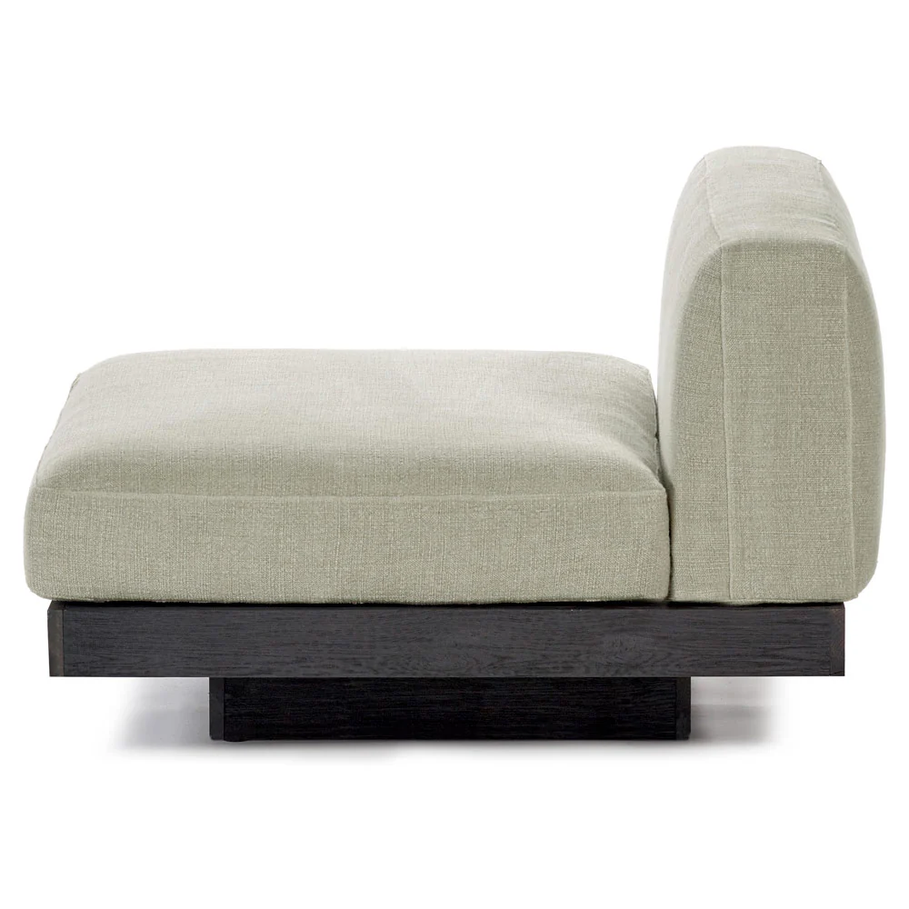 Rudolph 1 Seater Bench - Sand Cushions, Black Oak Base - Image 3