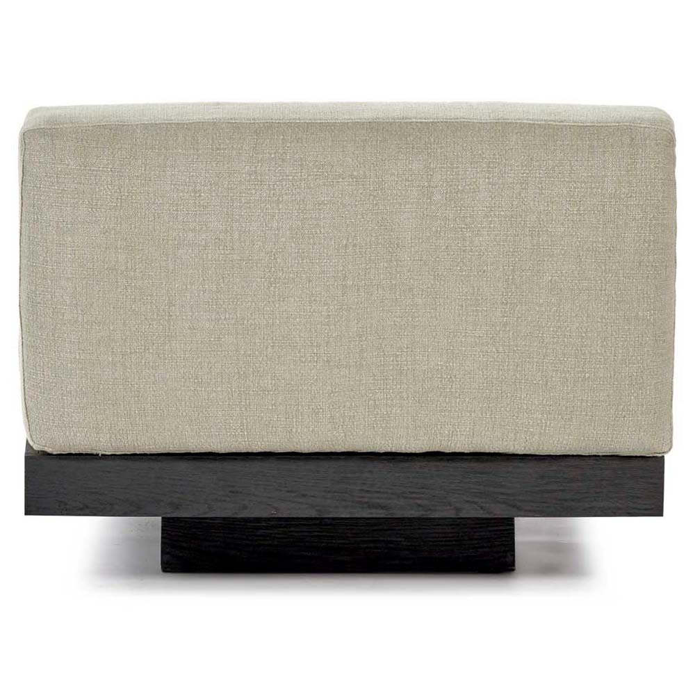 Rudolph 1 Seater Bench - Sand Cushions, Black Oak Base - Image 4