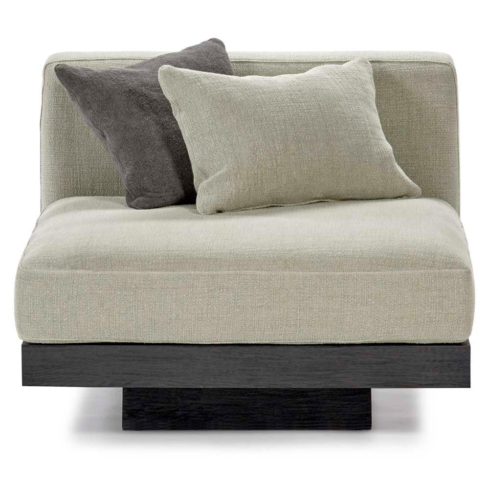 Rudolph 1 Seater Bench - Sand Cushions, Black Oak Base - Image 6