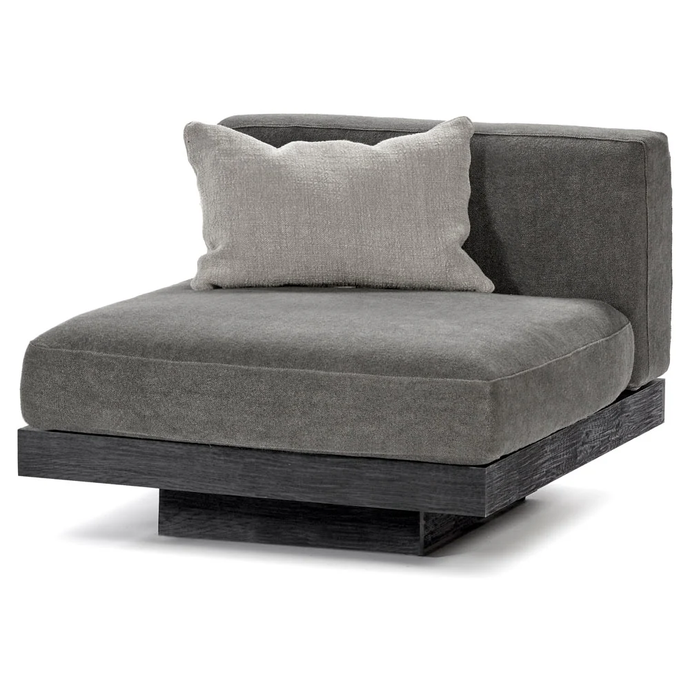 Rudolph 1 Seater Bench - Smoke Cushions, Black Oak Base - Image 7