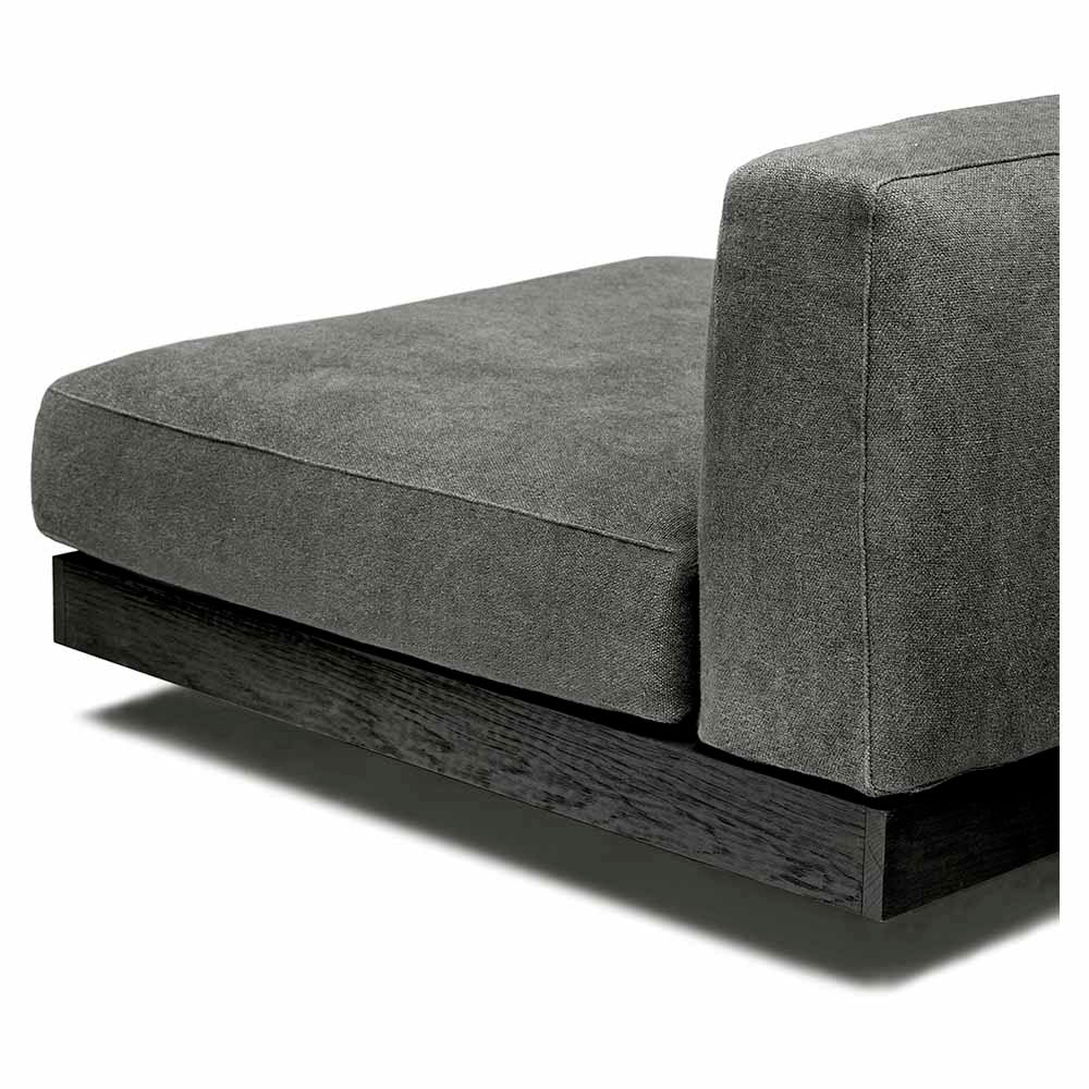 Rudolph 1 Seater Bench - Smoke Cushions, Black Oak Base - Image 8