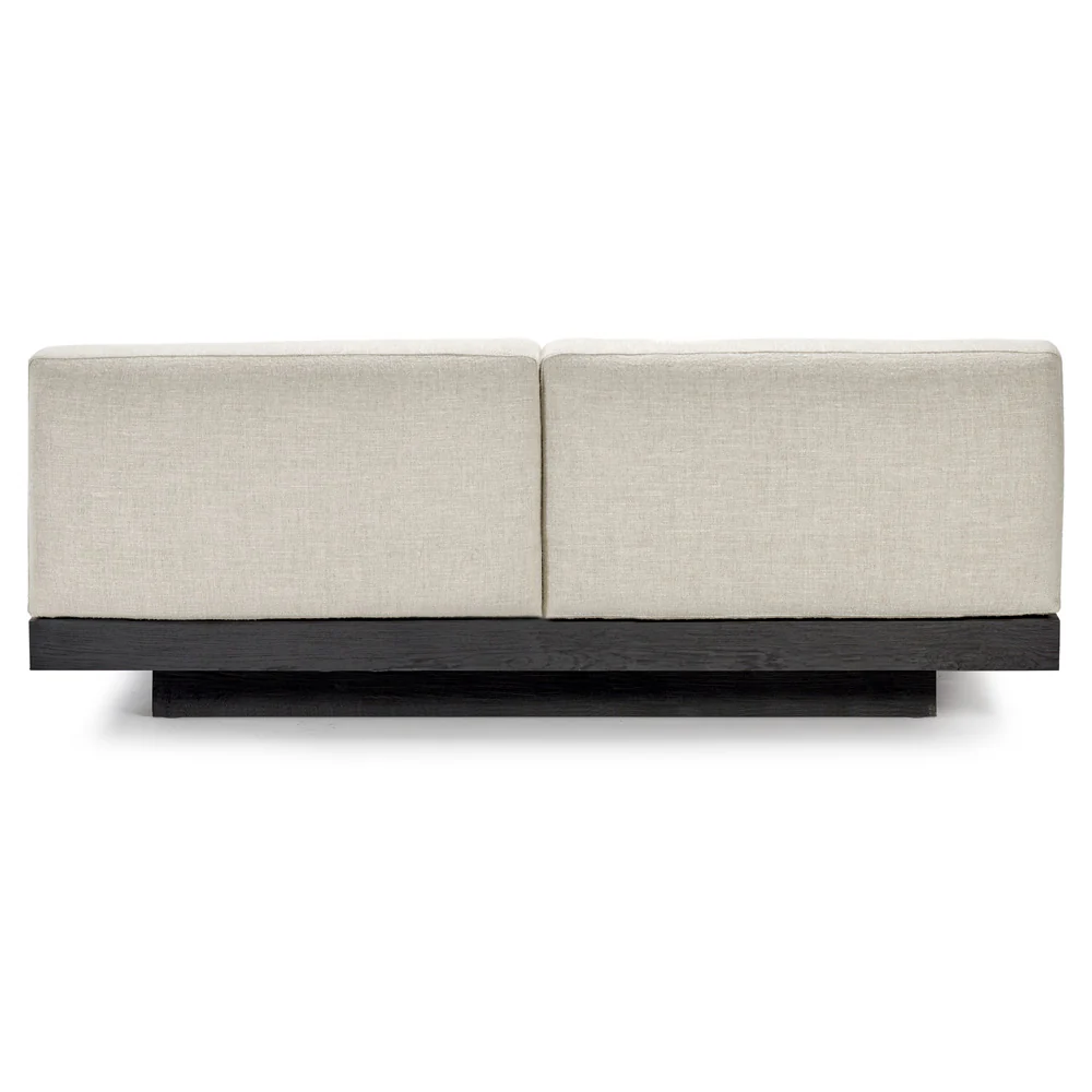 Rudolph 2 Seater Bench Sofa - Bone Cushions, Black Oak Base - Image 4