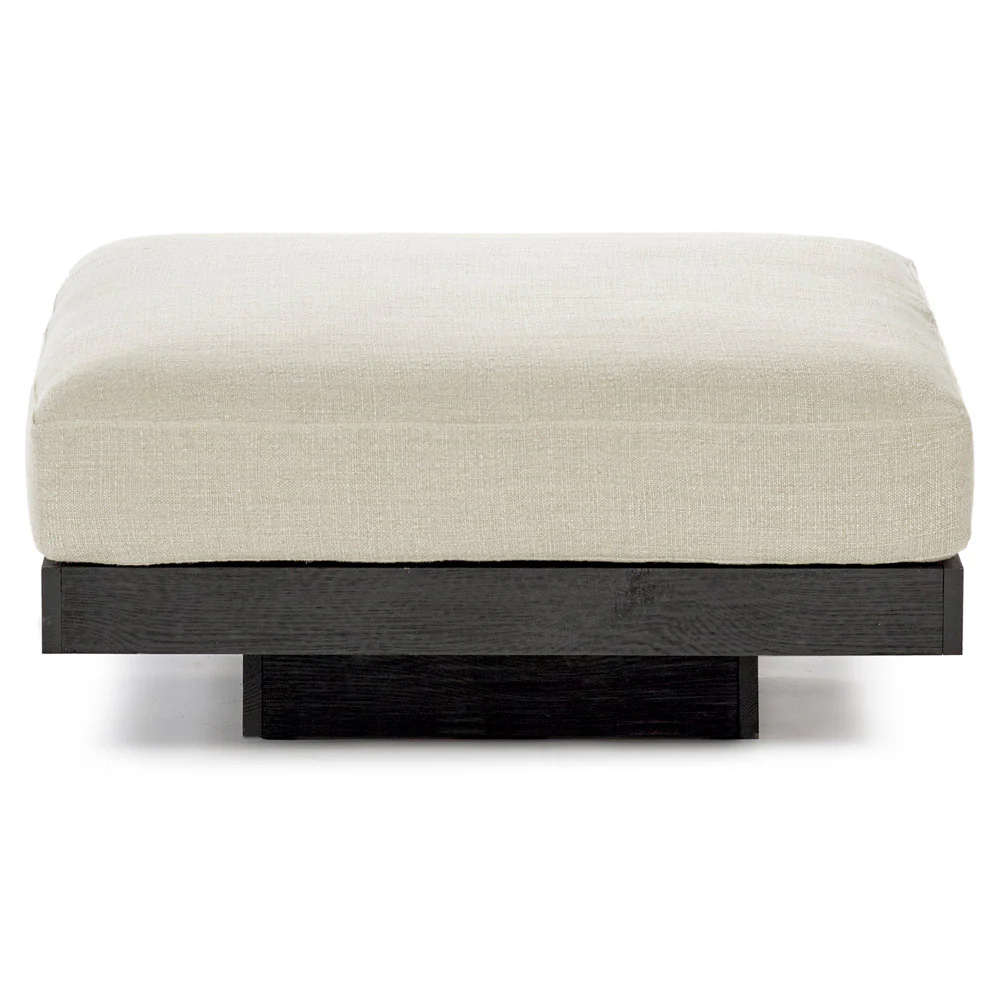 Rudolph Ottoman - Beige Cushions, Black Oak Base - Image 2