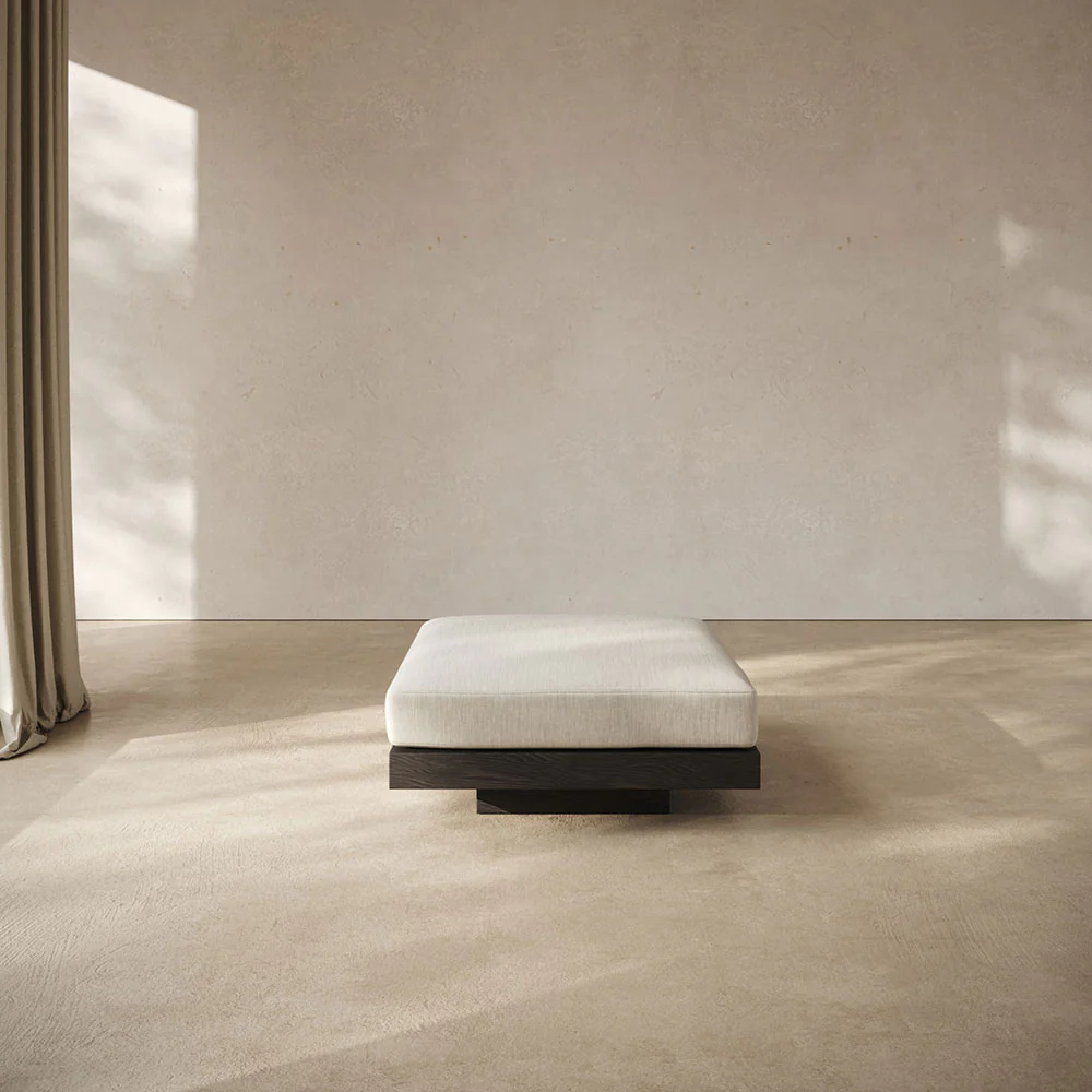 Rudolph Ottoman - Sand Cushions, Black Oak Base - Image 4