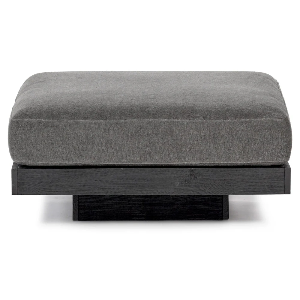 Rudolph Ottoman - Smoke Cushions, Black Oak Base - Image 2