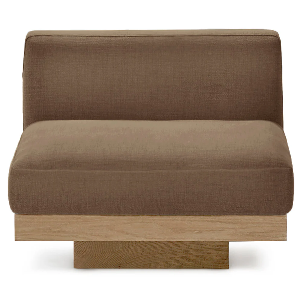 Rudolph Outdoor 1 Seater Bench - Camel Cushions, Teak Base - Image 2