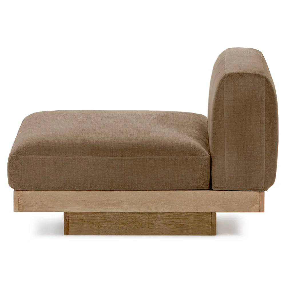 Rudolph Outdoor 1 Seater Bench - Camel Cushions, Teak Base - Image 3