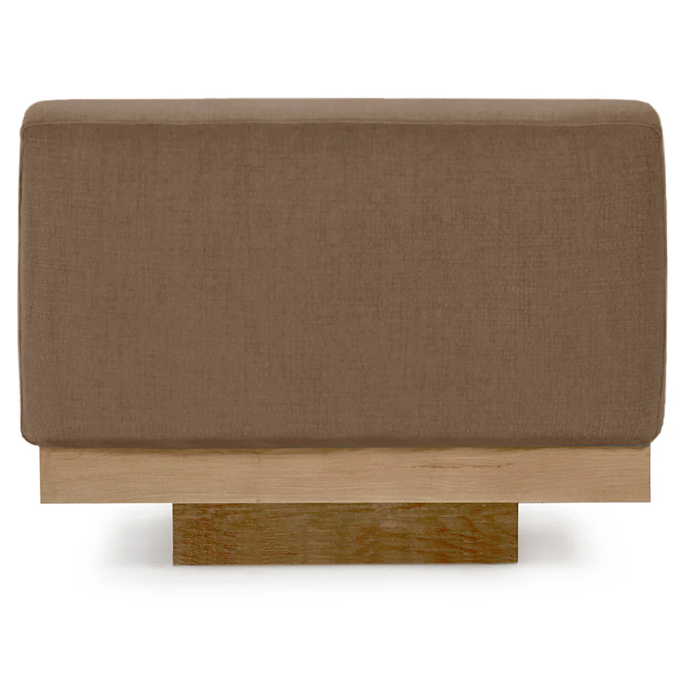 Rudolph Outdoor 1 Seater Bench - Camel Cushions, Teak Base - Image 4