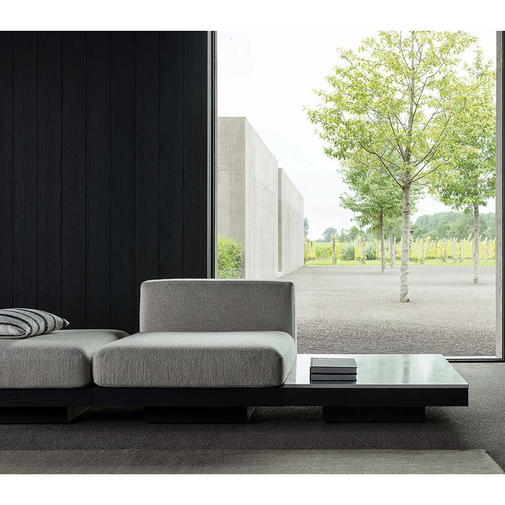 Rudolph Rectangular Large Coffee Table - White Marble Top, Black Oak Base - Image 3