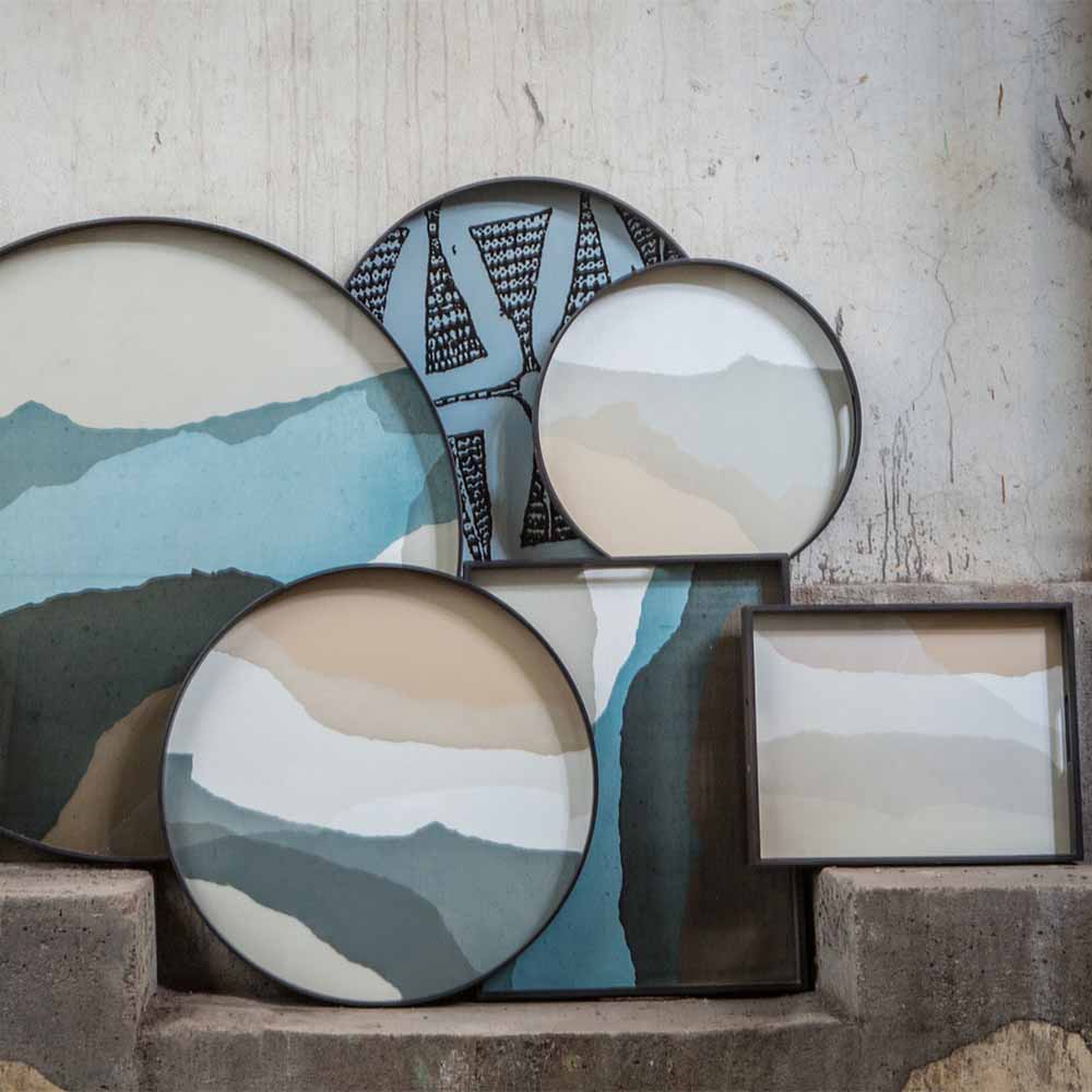 Sand Wabi Sabi Glass Tray - Round, Small - Image 3