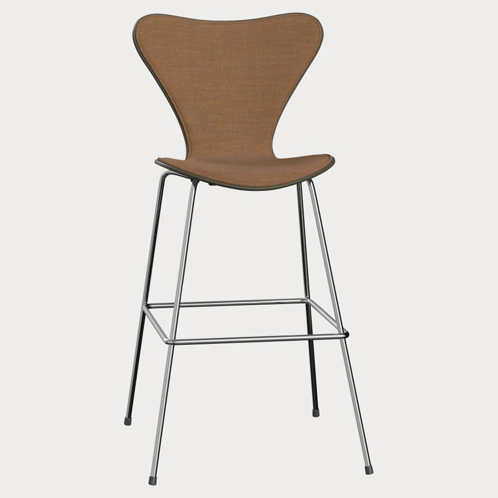 Series 7 Front Upholstered Bar Counter Stool - Colored Ash - Image 2
