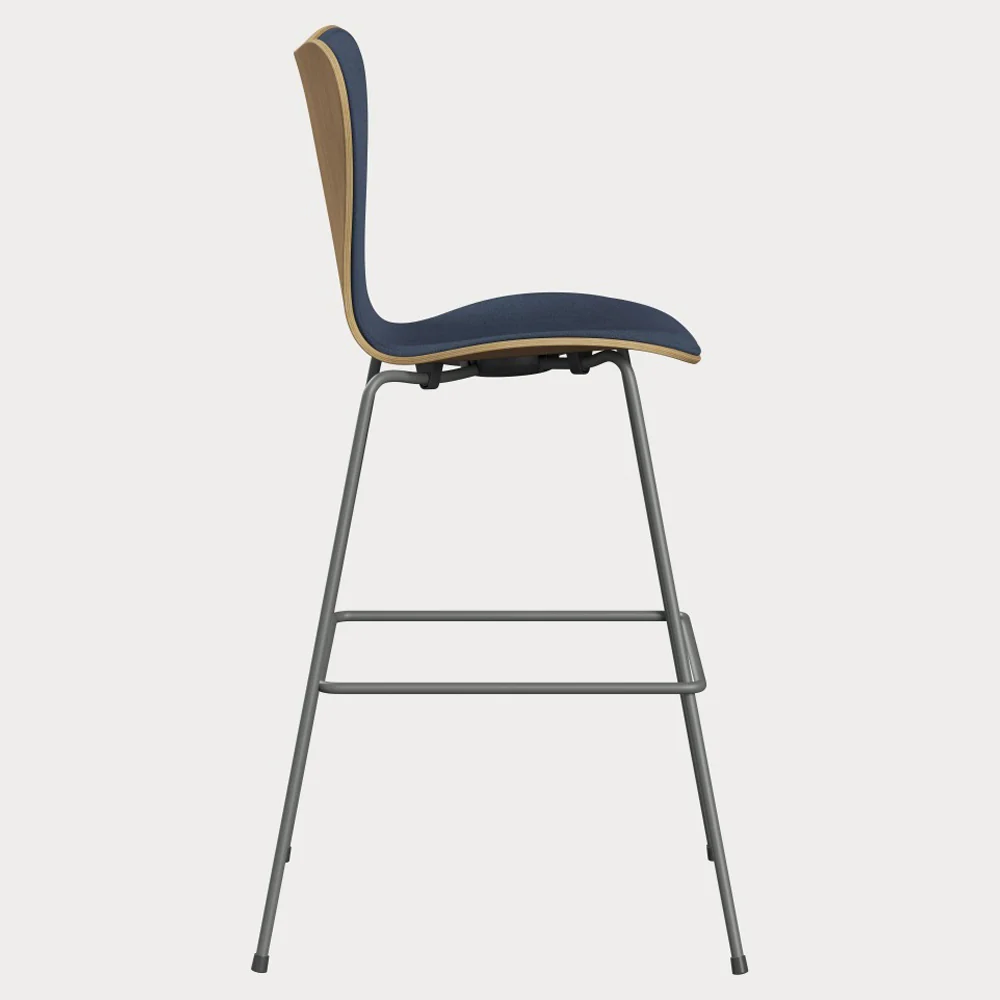Series 7 Front Upholstered Bar Counter Stool - Natural Veneer - Image 3