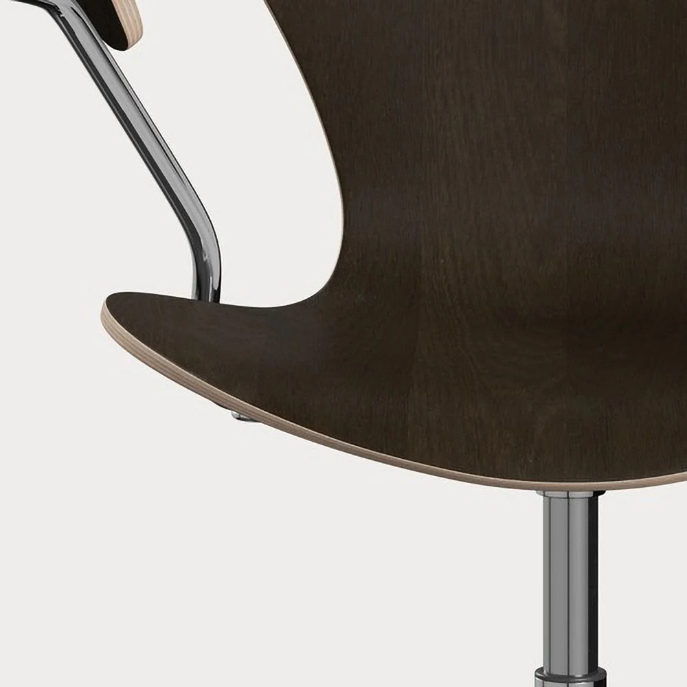 Series 7 Unupholstered Swivel Armchair - Natural Veneer - Image 5