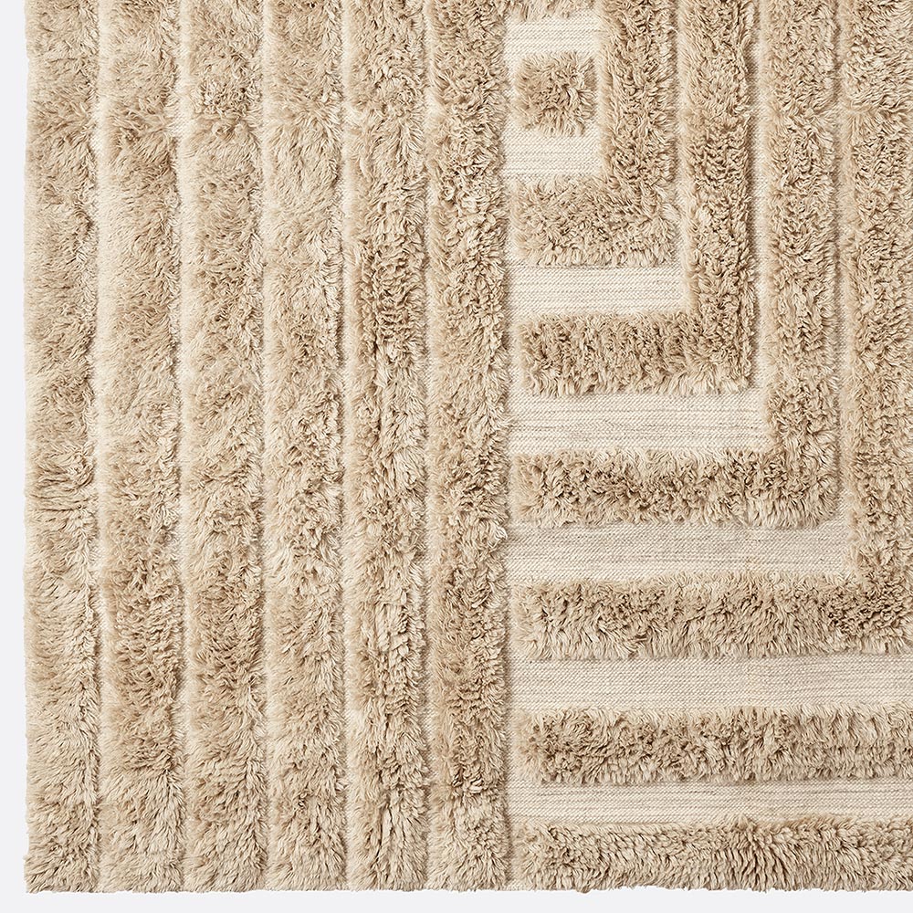 Shaggy Labyrinth Rug - Beige - Image 2