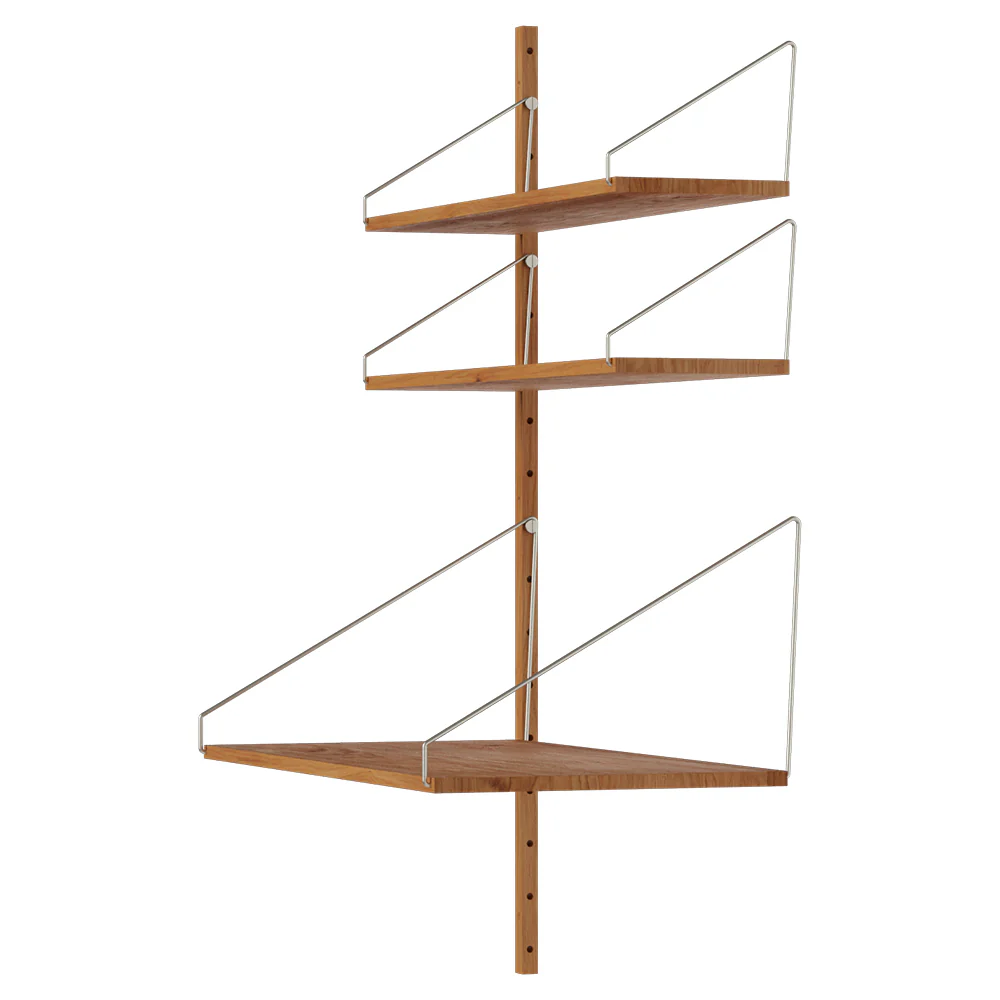 Shelf Library Add-on Desk Section - 32.18"W x 45.2"H, Natural Oak - Image 3