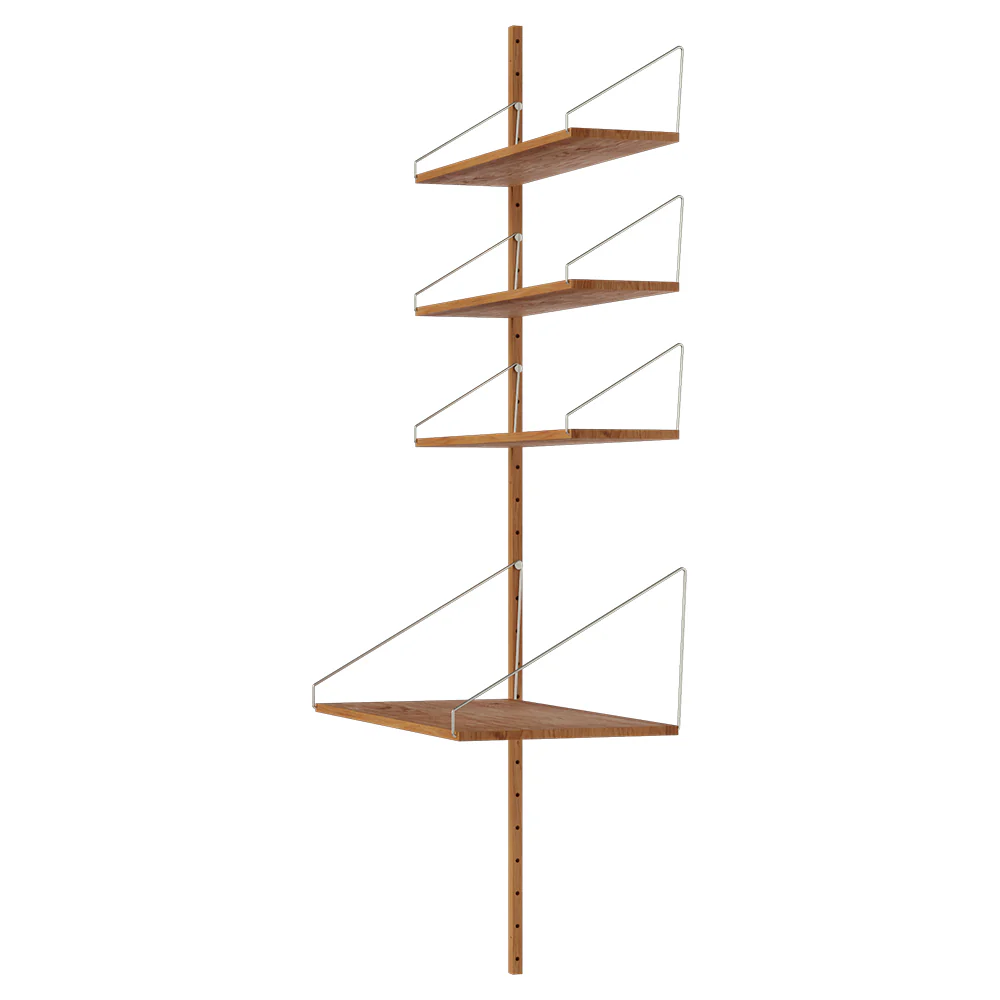 Shelf Library Add-on Desk Section - 32.18"W x 72.91"H, Natural Oak - Image 3