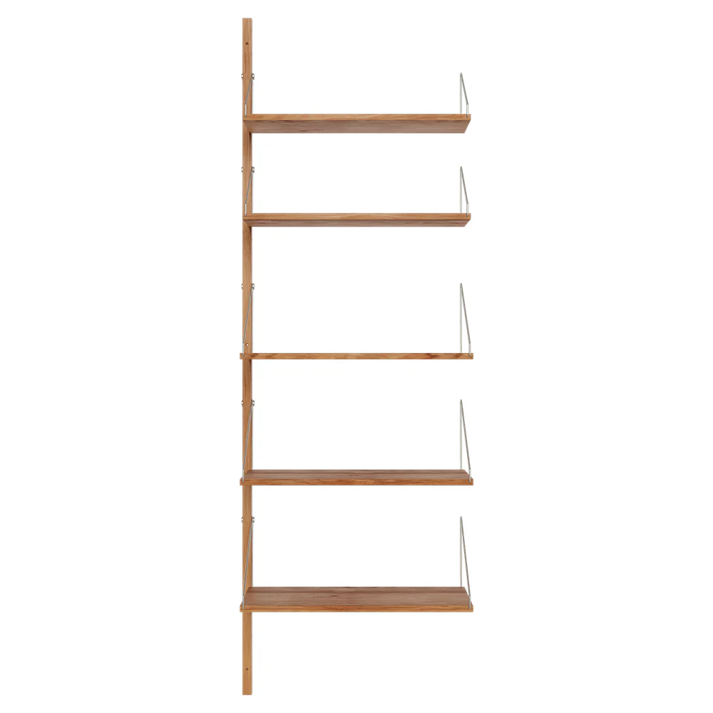 Shelf Library Add-on Section - 24.31"W x 72.91"H, Natural Oak