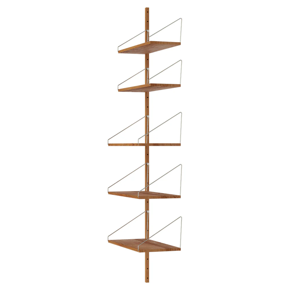Shelf Library Add-on Section - 24.31"W x 72.91"H, Natural Oak - Image 3