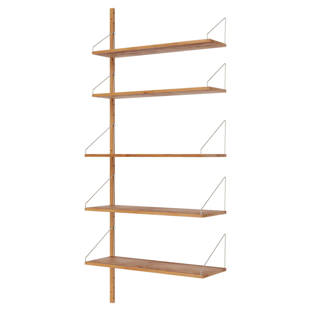 Shelf Library Add-on Section - 32.18"W x 72.91"H, Natural Oak - Image 2