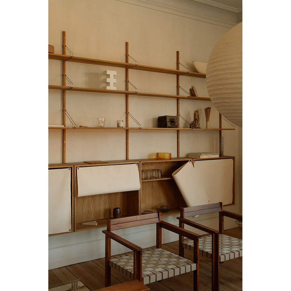 Shelf Library Canvas Cabinet - Natural Oak, Canvas - Image 5