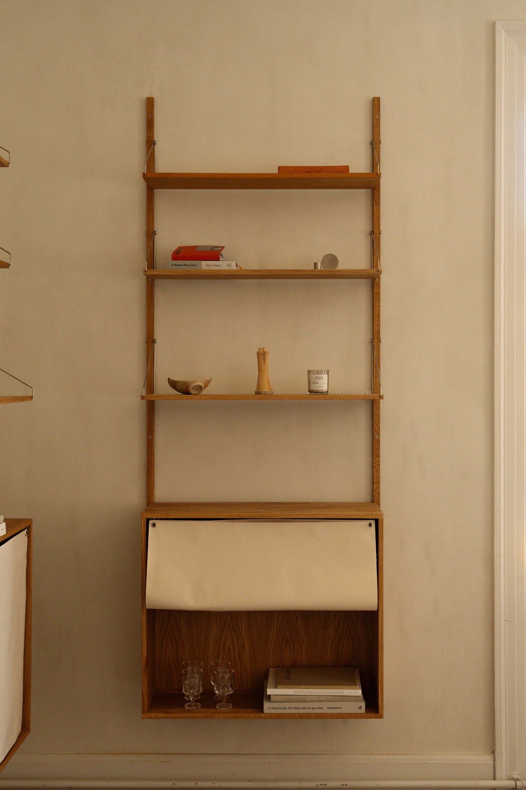 Shelf Library Canvas Cabinet - Natural Oak, Canvas - Image 7
