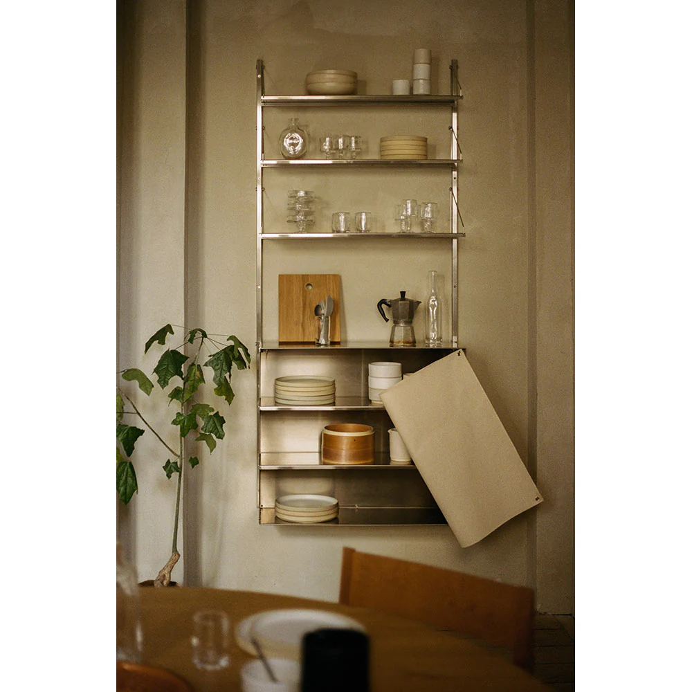 Shelf Library Canvas Cabinet - Stainless Steel, Canvas - Image 5