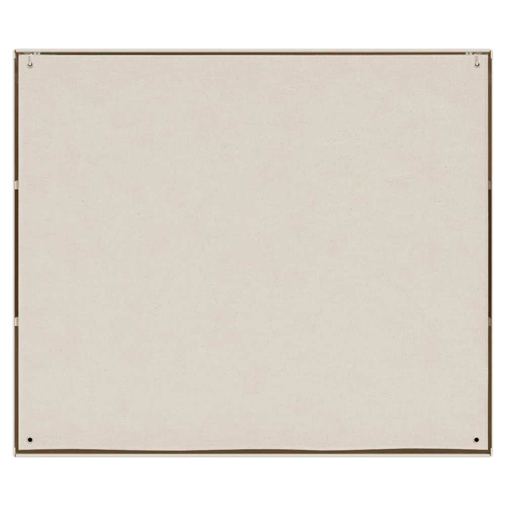 Shelf Library Canvas Cabinet - Warm White Steel, Canvas