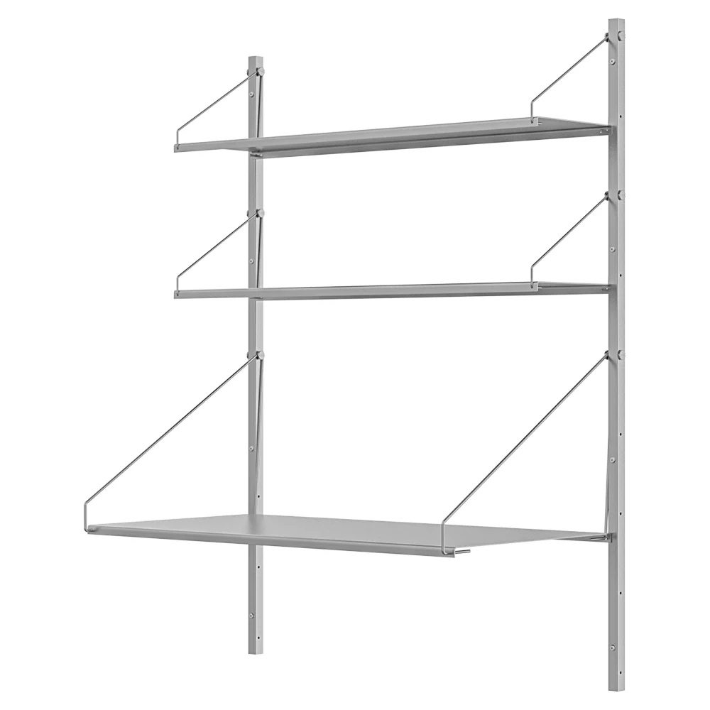 Shelf Library Desk Section - 32.48"W x 42.67"H, Stainless Steel - Image 2