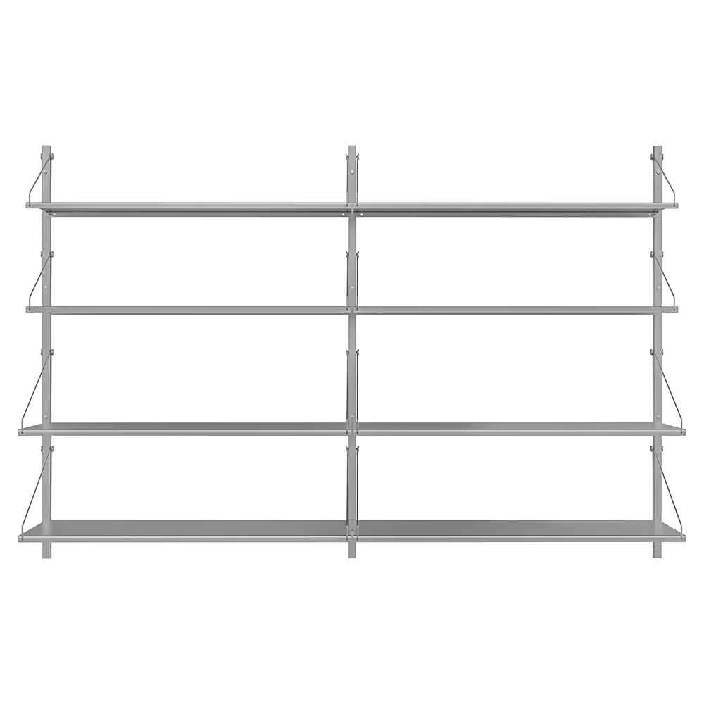 Shelf Library Double Section - 64.17"W x 42.68"H, Stainless Steel