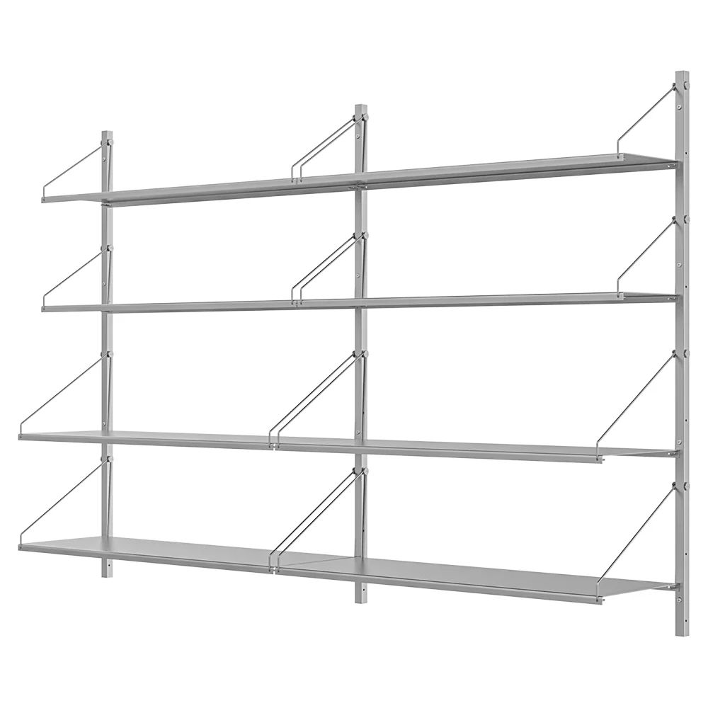 Shelf Library Double Section - 64.17"W x 42.68"H, Stainless Steel - Image 2