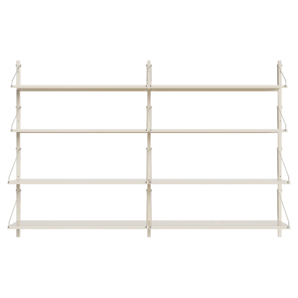 Shelf Library Double Section - 64.17"W x 42.68"H, Warm White Steel