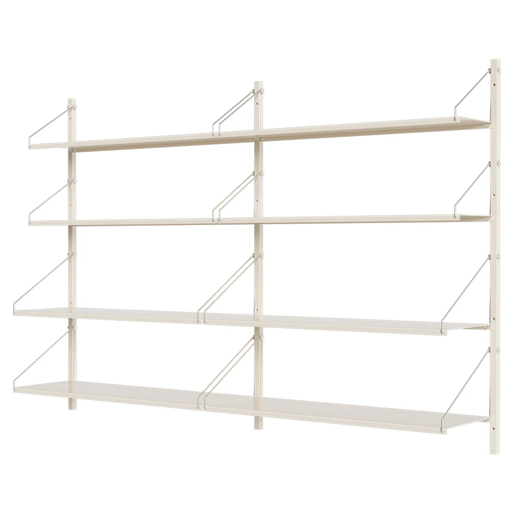 Shelf Library Double Section - 64.17"W x 42.68"H, Warm White Steel - Image 2