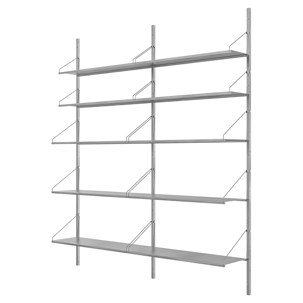 Shelf Library Double Section - 64.17"W x 72.91"H, Stainless Steel - Image 2