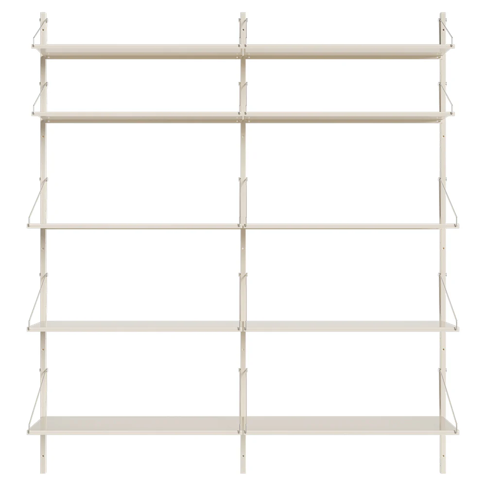 Shelf Library Double Section - 64.17"W x 72.91"H, Warm White Steel