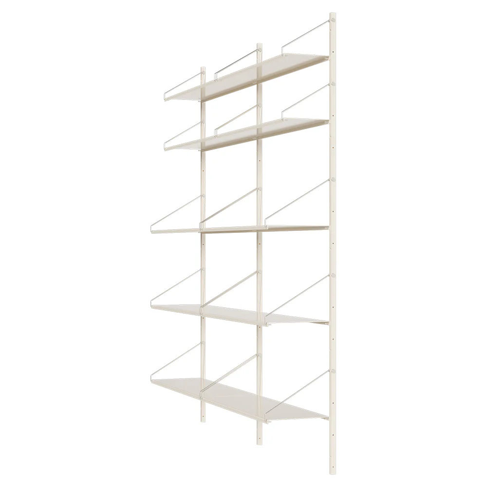 Shelf Library Double Section - 64.17"W x 72.91"H, Warm White Steel - Image 3