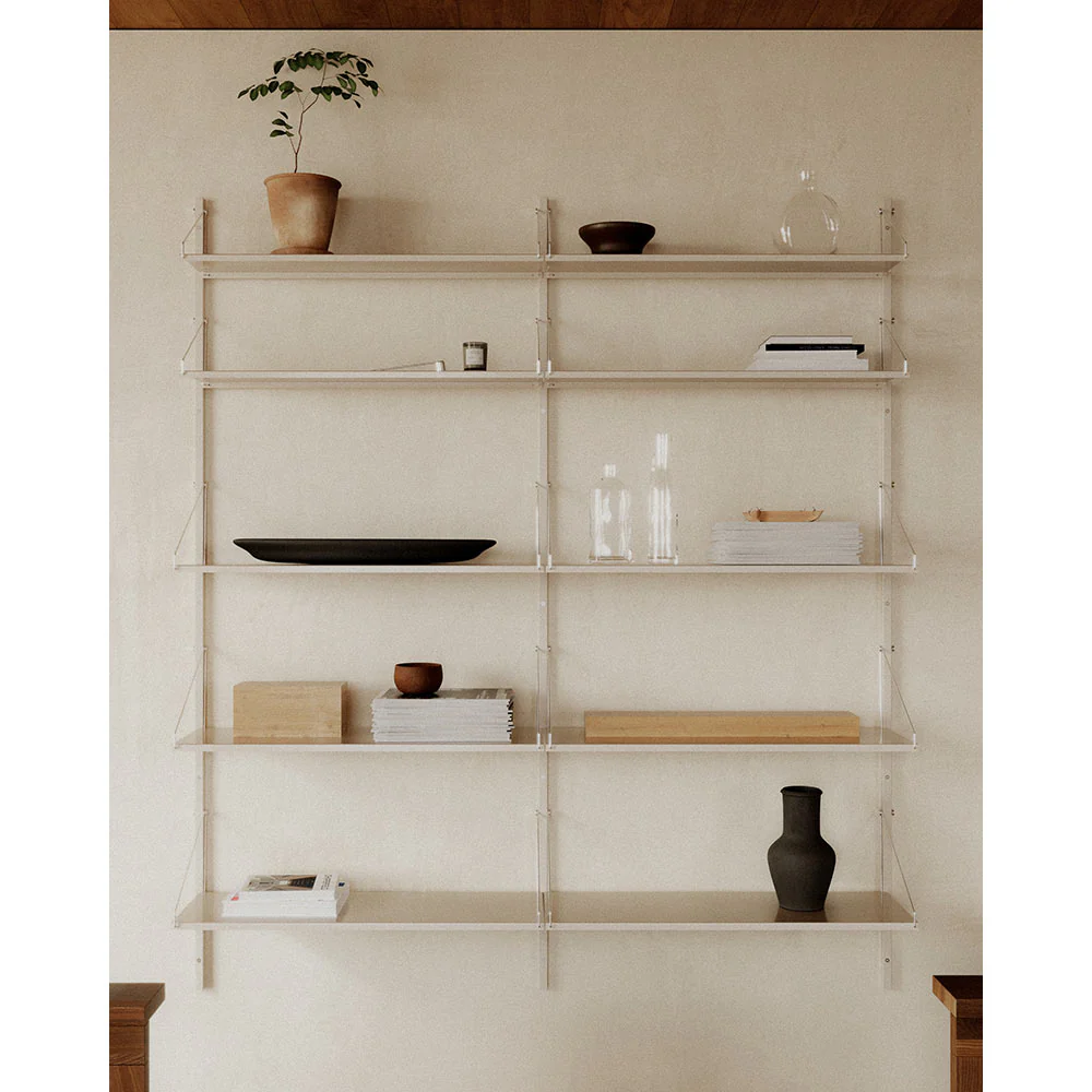 Shelf Library Double Section - 64.17"W x 72.91"H, Warm White Steel - Image 4