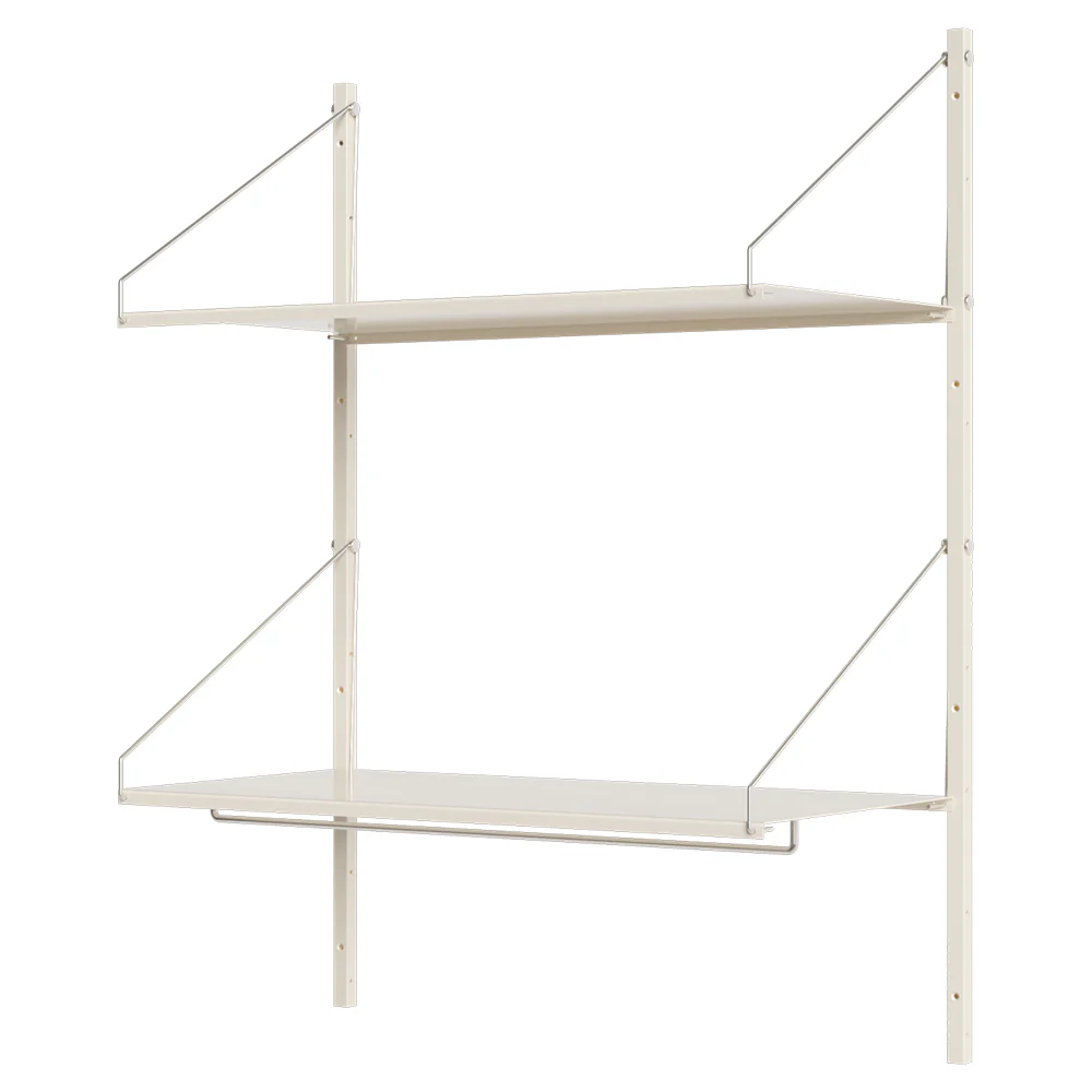 Shelf Library Hanger Section -32.48"W x 42.67"H, Warm White Steel - Image 2