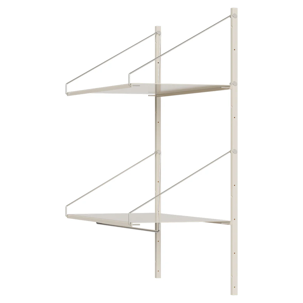 Shelf Library Hanger Section -32.48"W x 42.67"H, Warm White Steel - Image 3