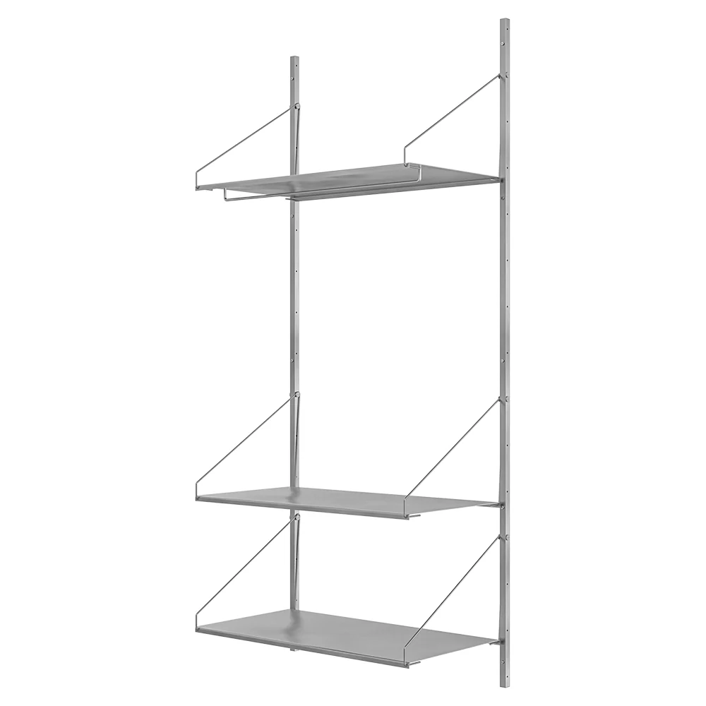 Shelf Library Hanger Section - 32.48"W x 72.91"H, Stainless Steel - Image 2