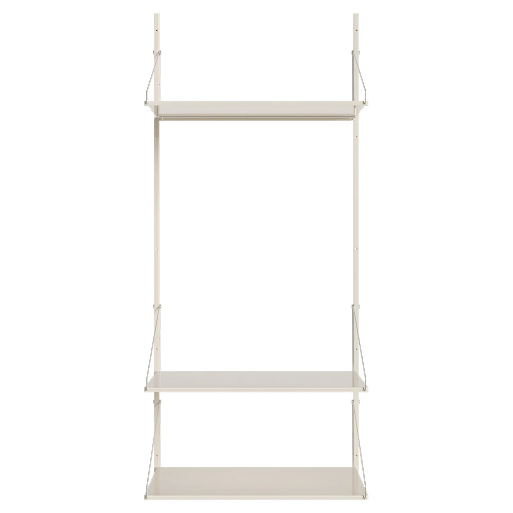 Shelf Library Hanger Section - 32.48"W x 72.91"H, Warm White Steel