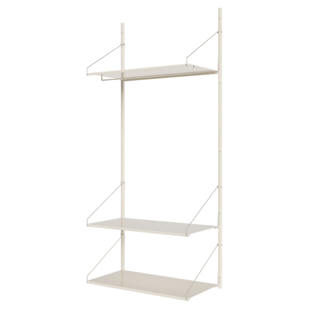 Shelf Library Hanger Section - 32.48"W x 72.91"H, Warm White Steel - Image 2