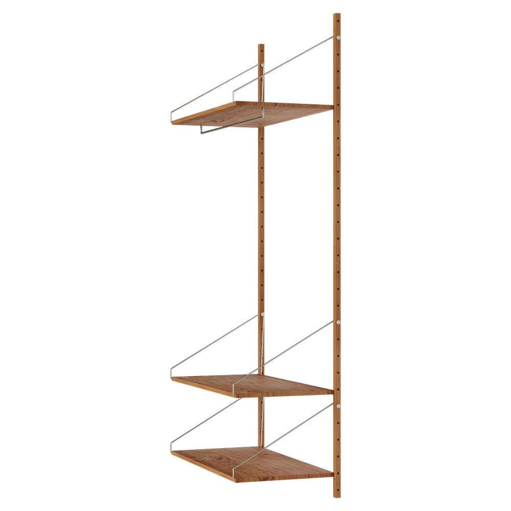 Shelf Library Hanger Section - 32.87"W x 72.91"H, Natural Oak - Image 3