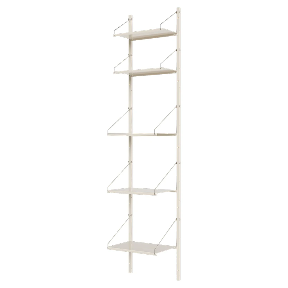 Shelf Library Single Section - 17.12"W x 72.91"H, Warm White Steel - Image 2