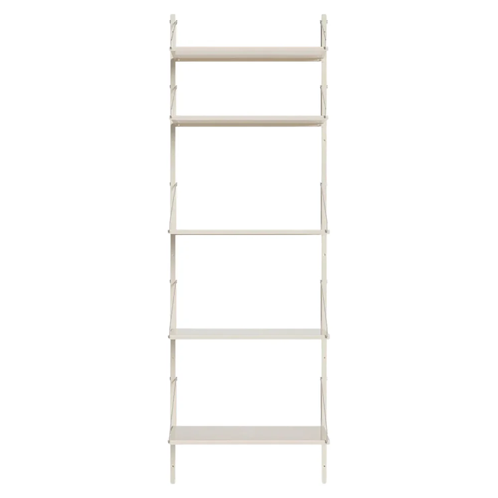 Shelf Library Single Section - 24.61"W x 72.91"H, Warm White Steel